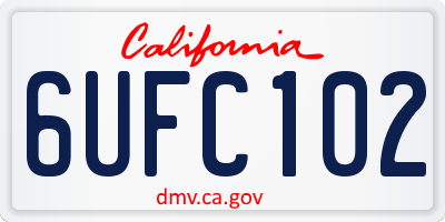 CA license plate 6UFC102
