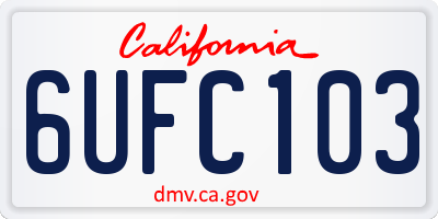 CA license plate 6UFC103