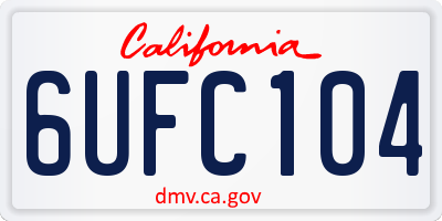 CA license plate 6UFC104