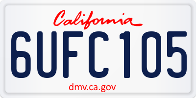 CA license plate 6UFC105