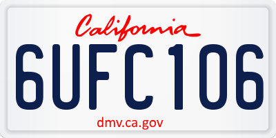 CA license plate 6UFC106