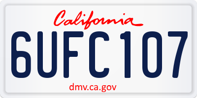 CA license plate 6UFC107