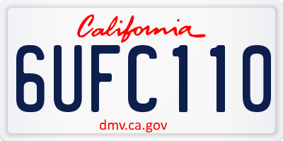 CA license plate 6UFC110
