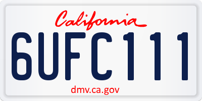 CA license plate 6UFC111