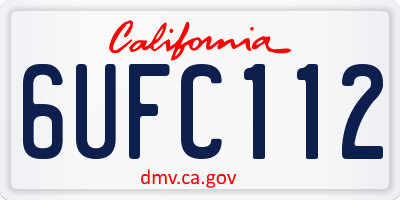 CA license plate 6UFC112