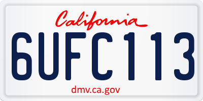 CA license plate 6UFC113
