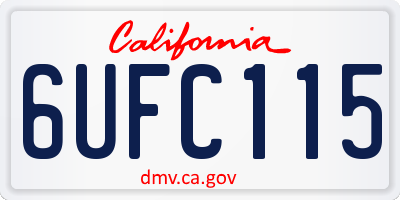 CA license plate 6UFC115