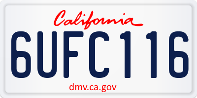 CA license plate 6UFC116