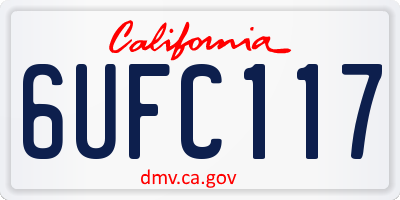 CA license plate 6UFC117