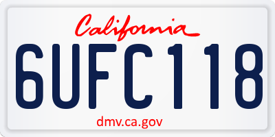 CA license plate 6UFC118