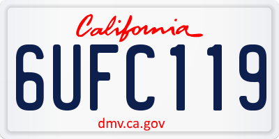CA license plate 6UFC119
