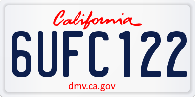 CA license plate 6UFC122