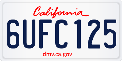 CA license plate 6UFC125