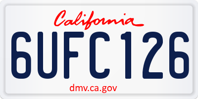 CA license plate 6UFC126