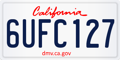 CA license plate 6UFC127