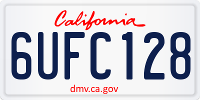 CA license plate 6UFC128