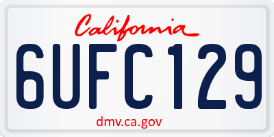 CA license plate 6UFC129
