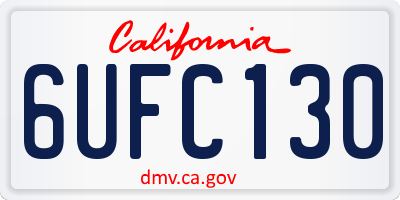 CA license plate 6UFC130