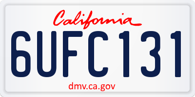CA license plate 6UFC131
