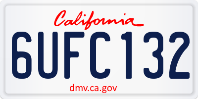 CA license plate 6UFC132