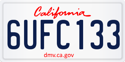 CA license plate 6UFC133