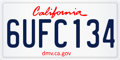 CA license plate 6UFC134