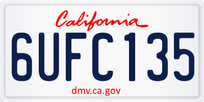 CA license plate 6UFC135