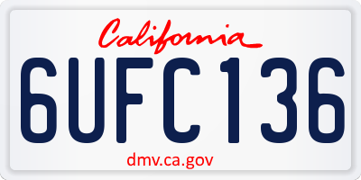 CA license plate 6UFC136