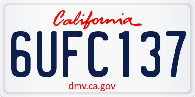 CA license plate 6UFC137