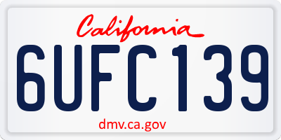 CA license plate 6UFC139