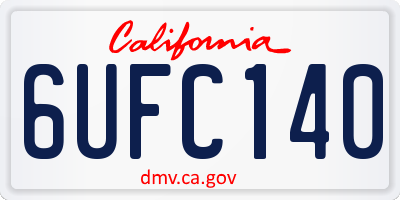 CA license plate 6UFC140