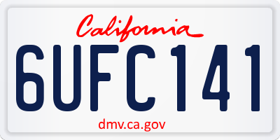 CA license plate 6UFC141