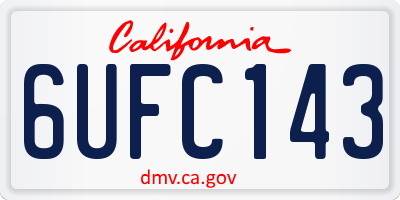 CA license plate 6UFC143
