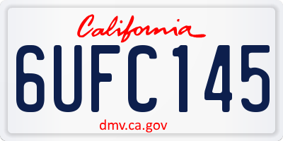 CA license plate 6UFC145