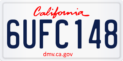 CA license plate 6UFC148
