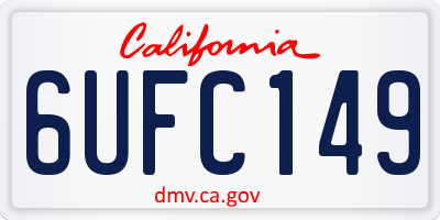 CA license plate 6UFC149