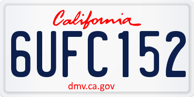 CA license plate 6UFC152