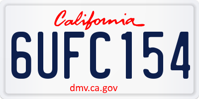 CA license plate 6UFC154