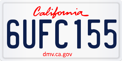 CA license plate 6UFC155