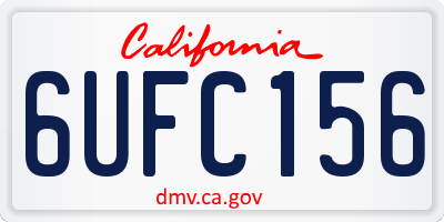 CA license plate 6UFC156