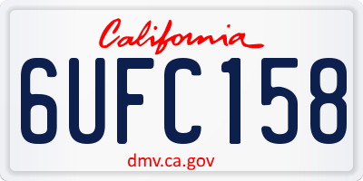CA license plate 6UFC158