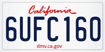 CA license plate 6UFC160