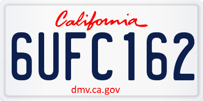 CA license plate 6UFC162
