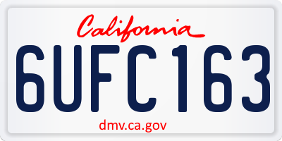 CA license plate 6UFC163