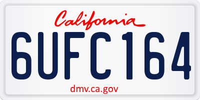 CA license plate 6UFC164