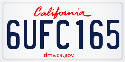 CA license plate 6UFC165