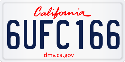 CA license plate 6UFC166