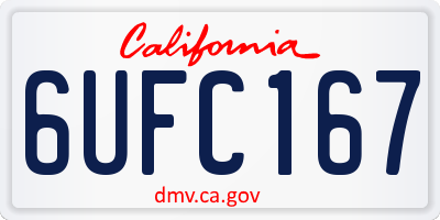 CA license plate 6UFC167