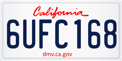 CA license plate 6UFC168