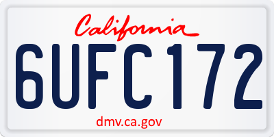 CA license plate 6UFC172